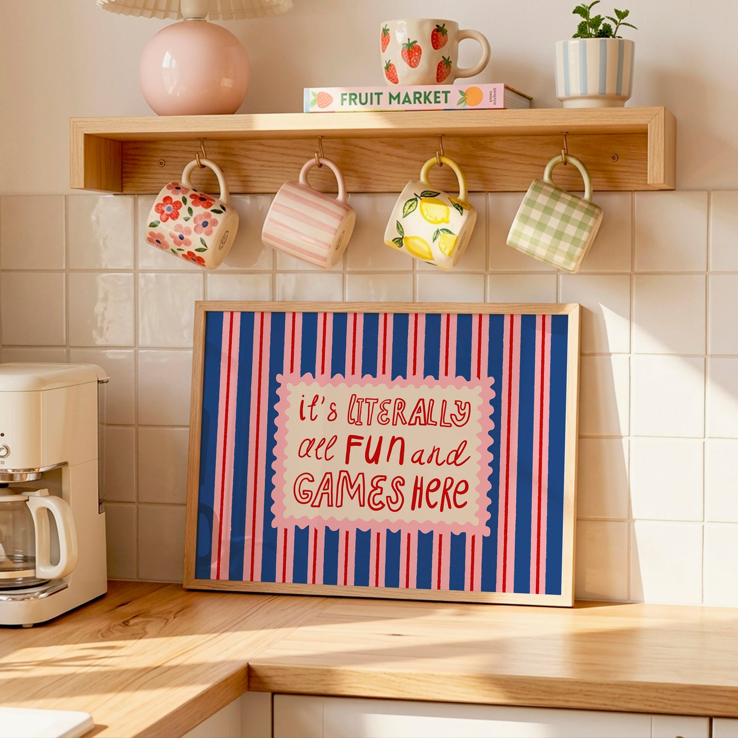 Fun And Games Typography Poster | Unframed Retro Wall Art