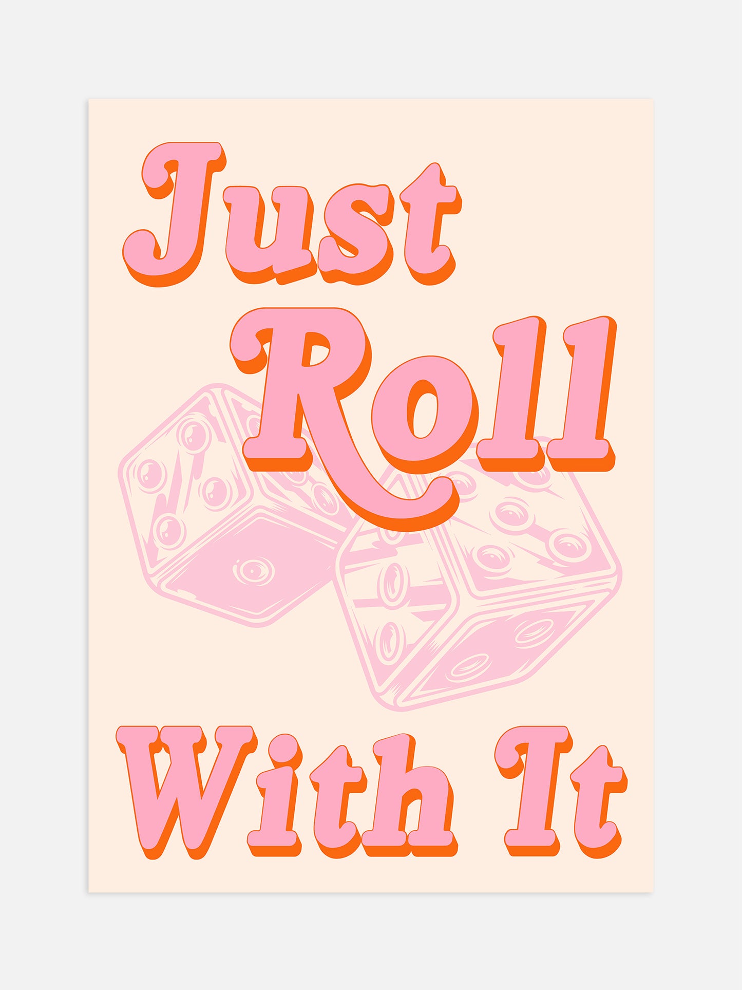 Retro Just Roll With It Print | Digital Download