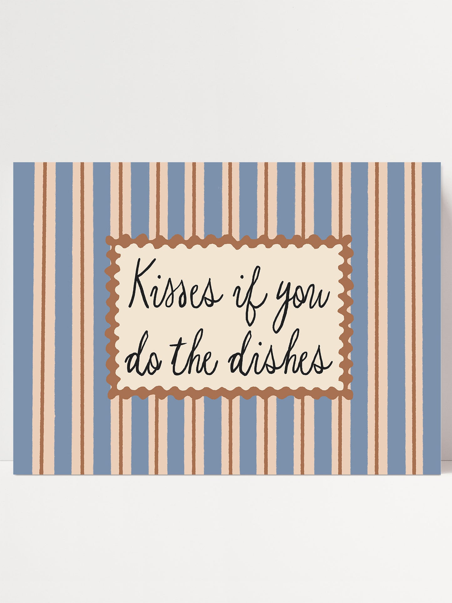 Kisses If You Do The Dishes | Unframed Retro Kitchen Wall Art