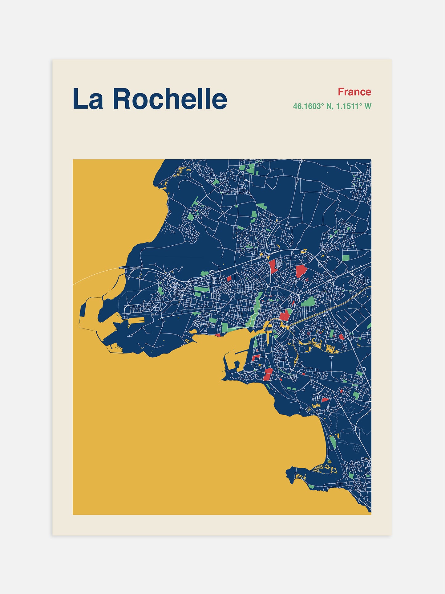 La Rochelle Map Print