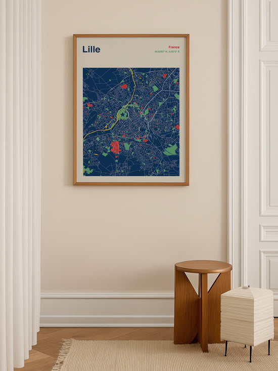 Lille City Map Print