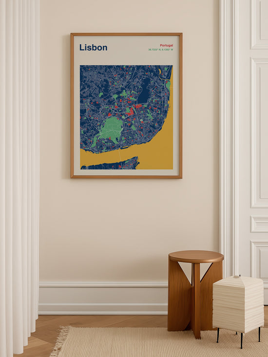 Lisbon City Map Print
