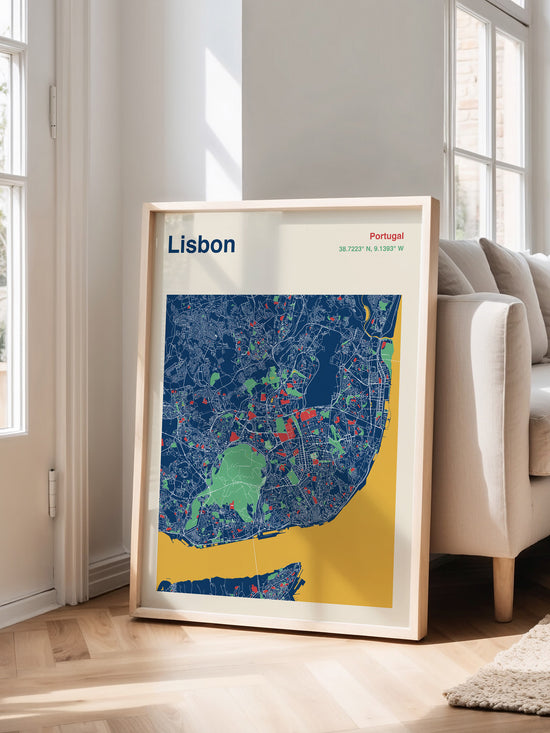 Lisbon City Map Print