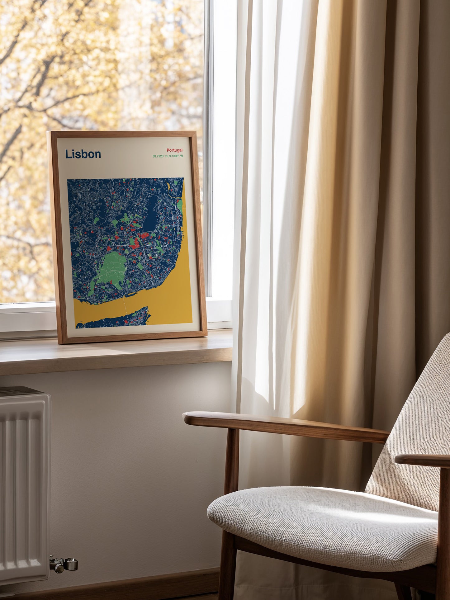 Lisbon City Map Print