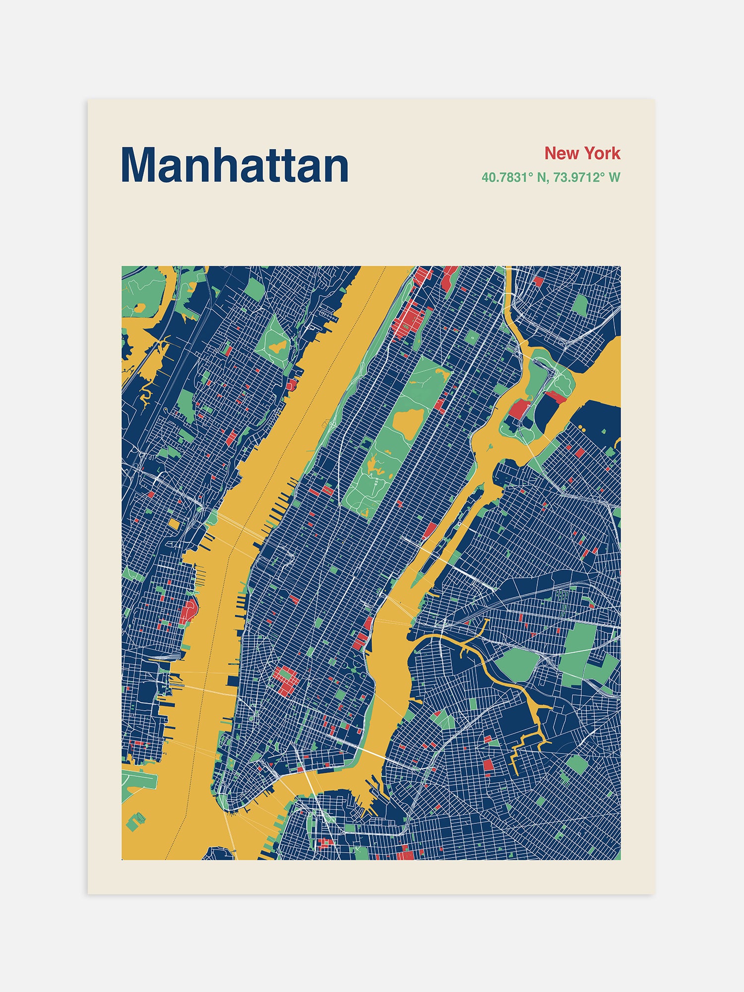 Manhattan Map Library Python Manhattan NY Map Print – Luxe Poster Co