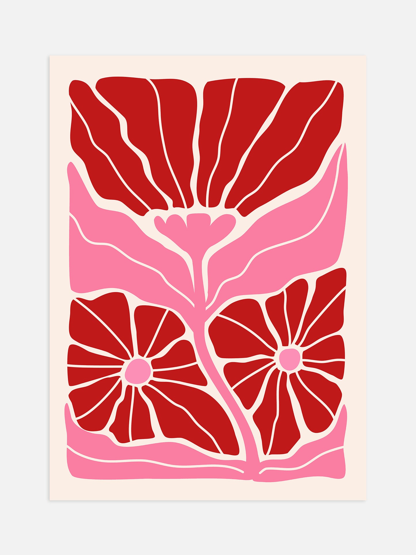 Pink And Red Flower Poster | Digital Download