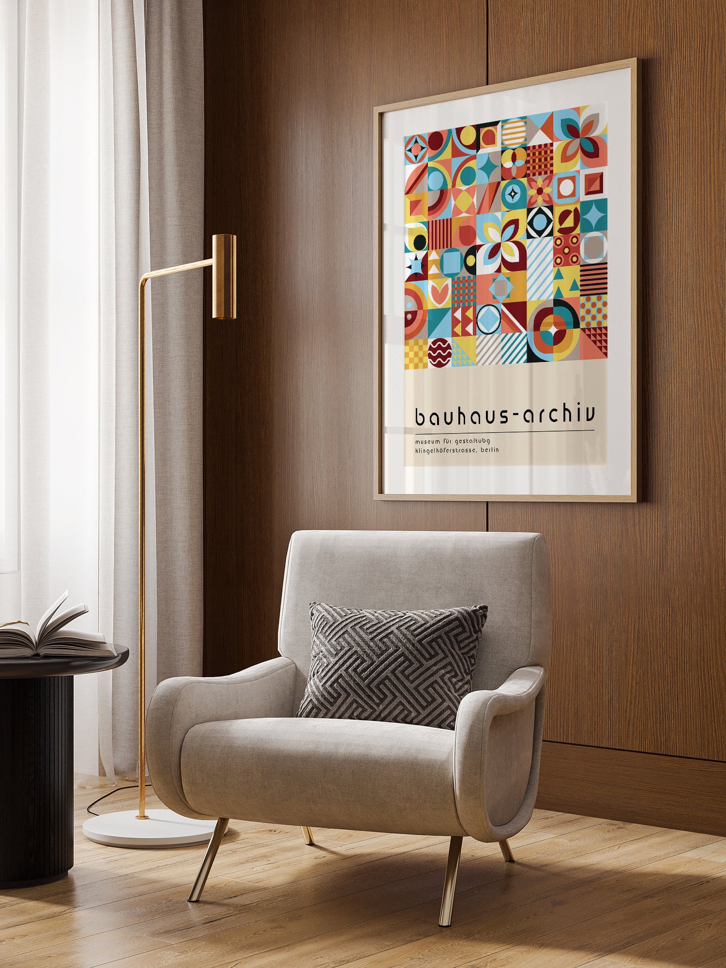 Bauhaus Geometric Mosaic Poster
