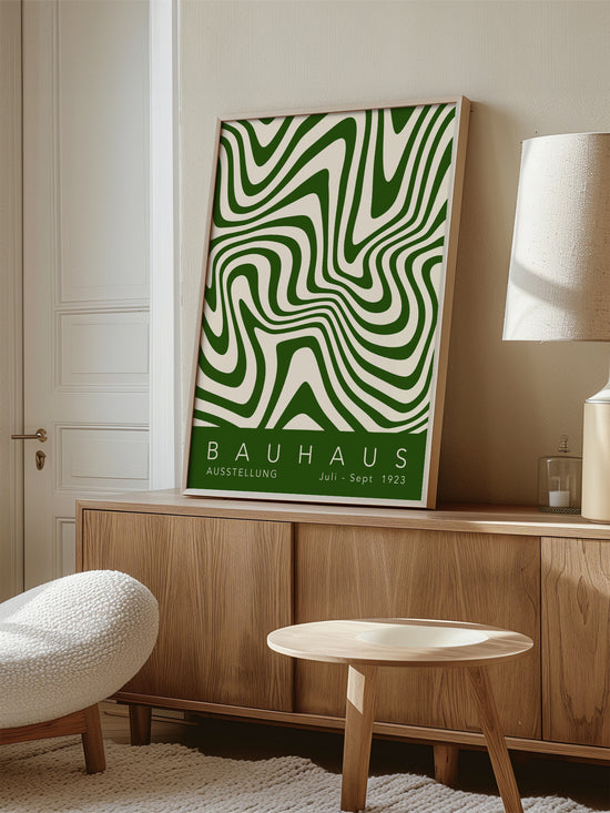 Green Wavy Bauhaus Poster | Digital Download