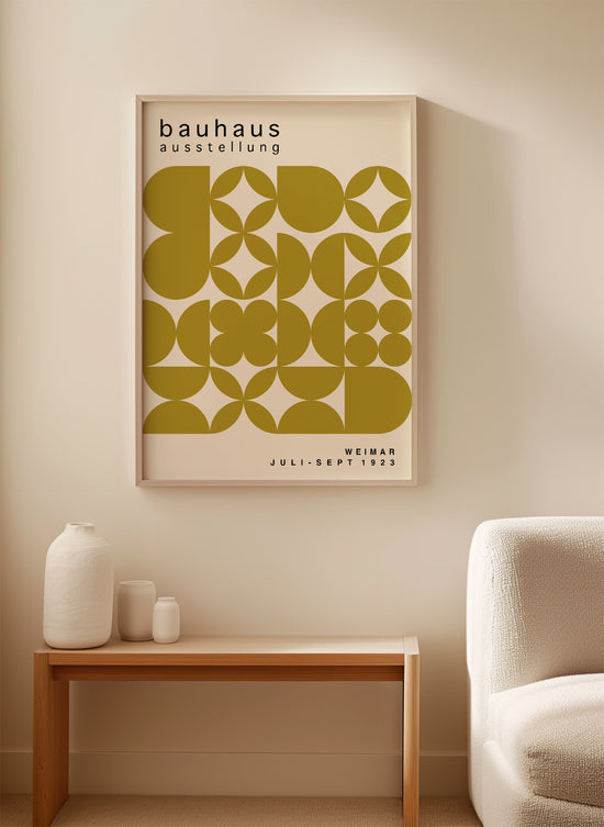 Olive Geometric Bauhaus Print