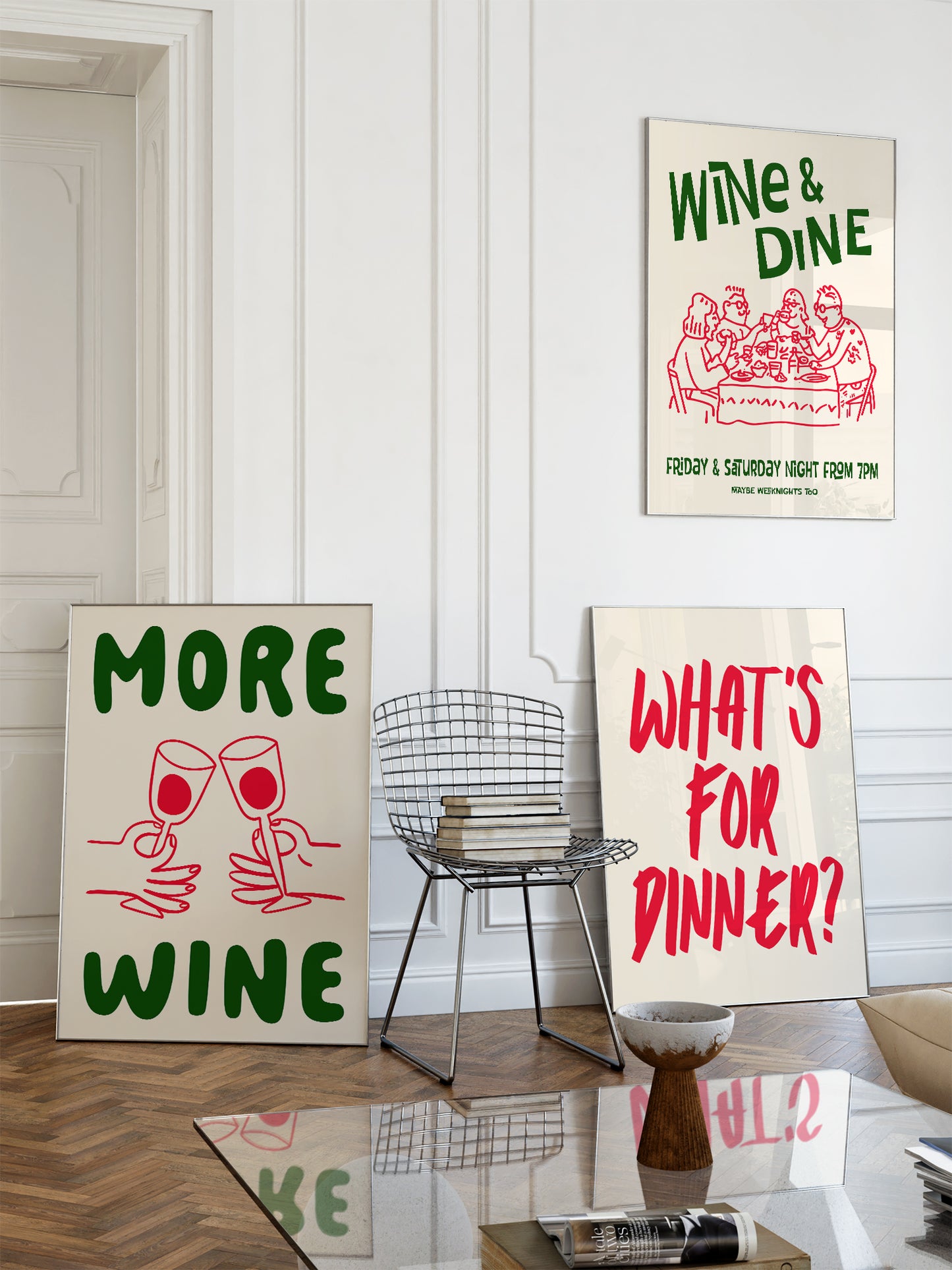 set of 3 retro kitchen prints | digital download –... Set Of 3 Prints | Digital Download – Luxe Poster Co