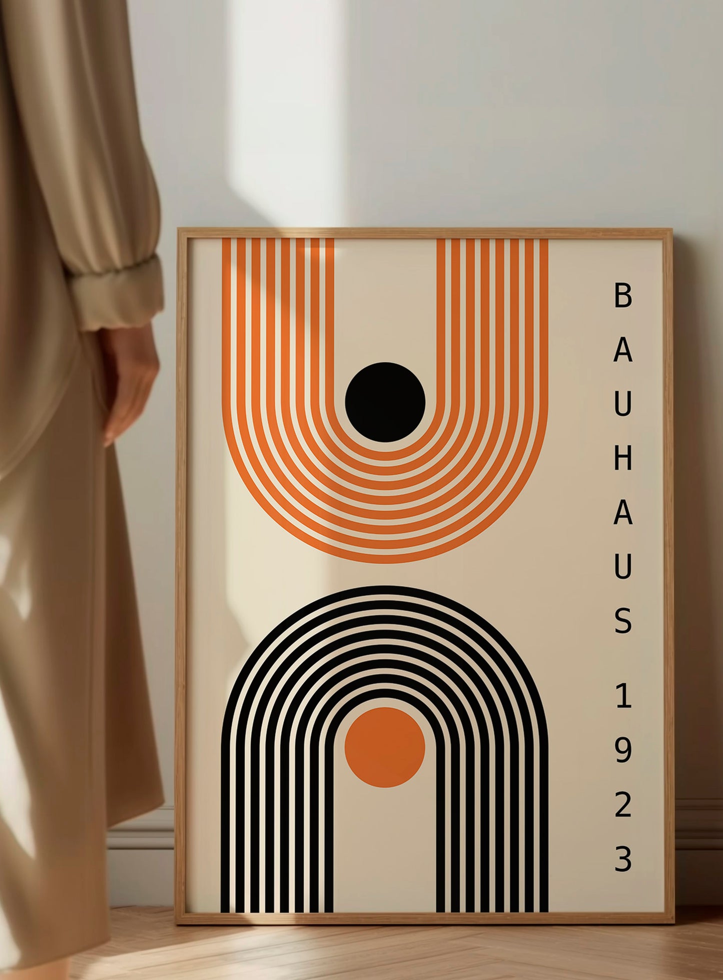 Black And Orange Geometric Bauhaus Print