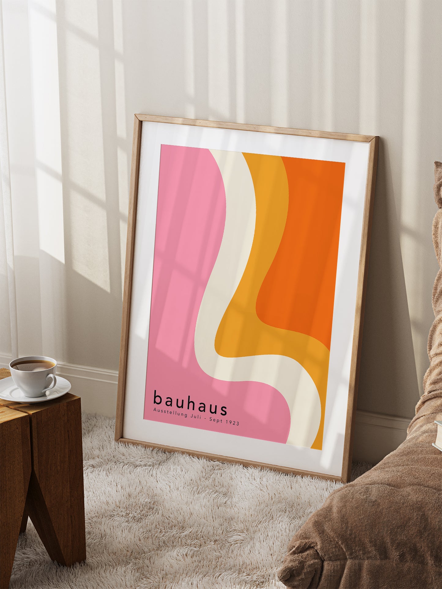 Pink Curve Bauhaus Poster