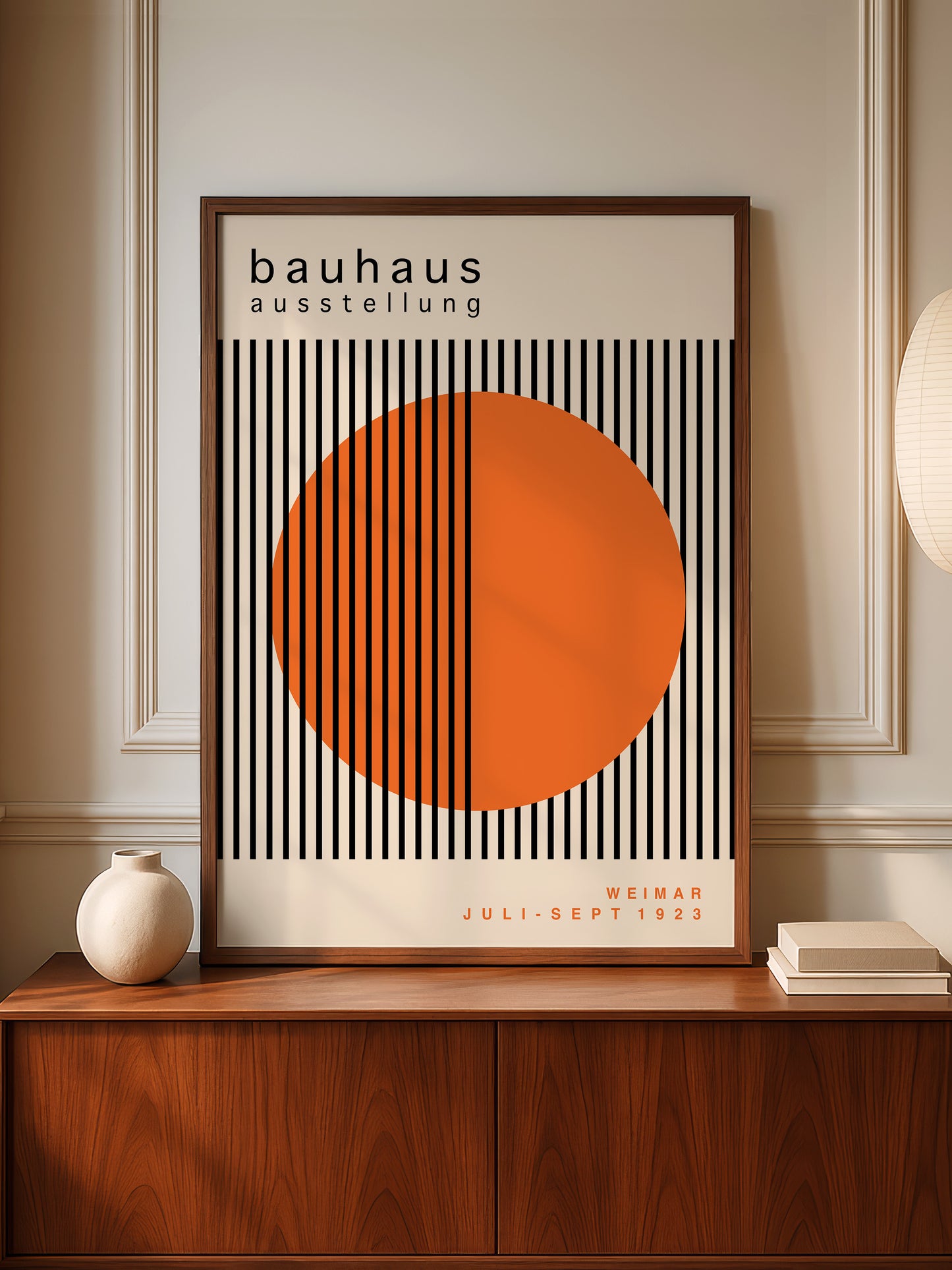 Set Of 3 Orange Bauhaus Prints