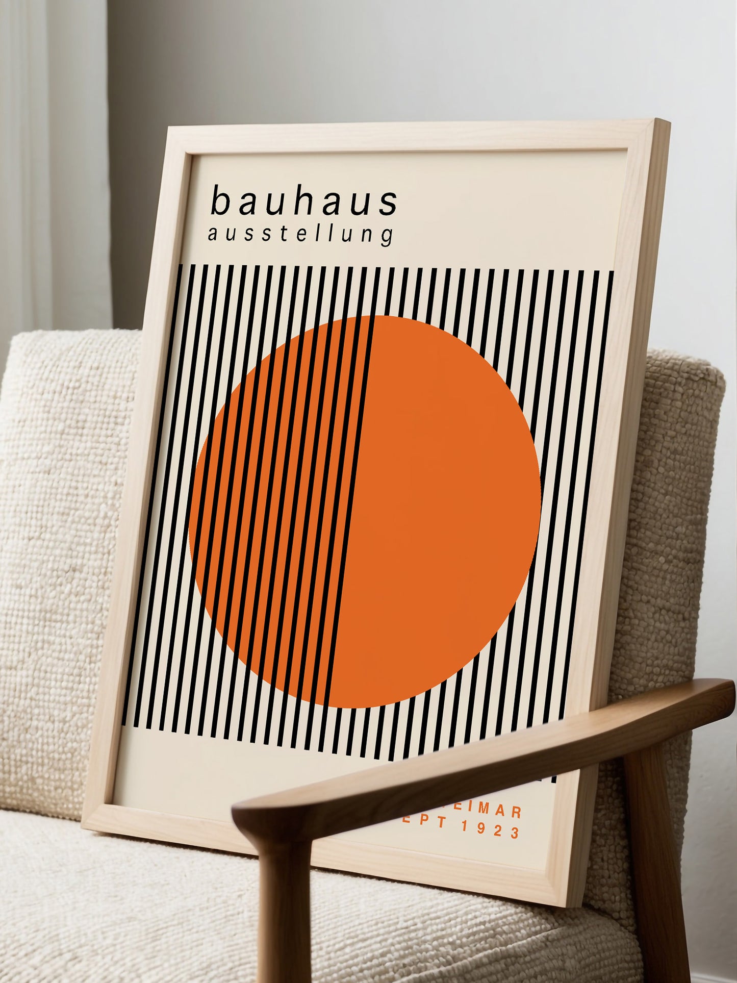 Set Of 3 Orange Bauhaus Prints