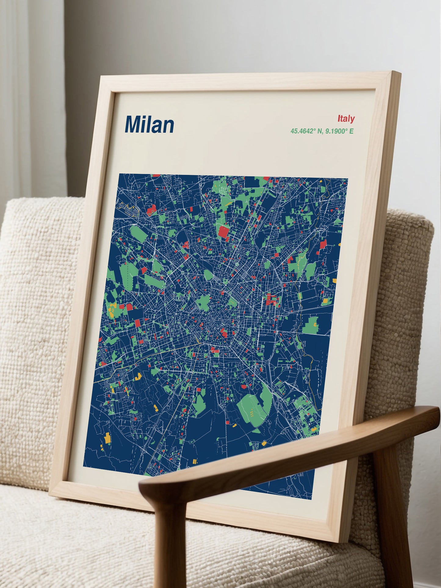 Milan City Map Print