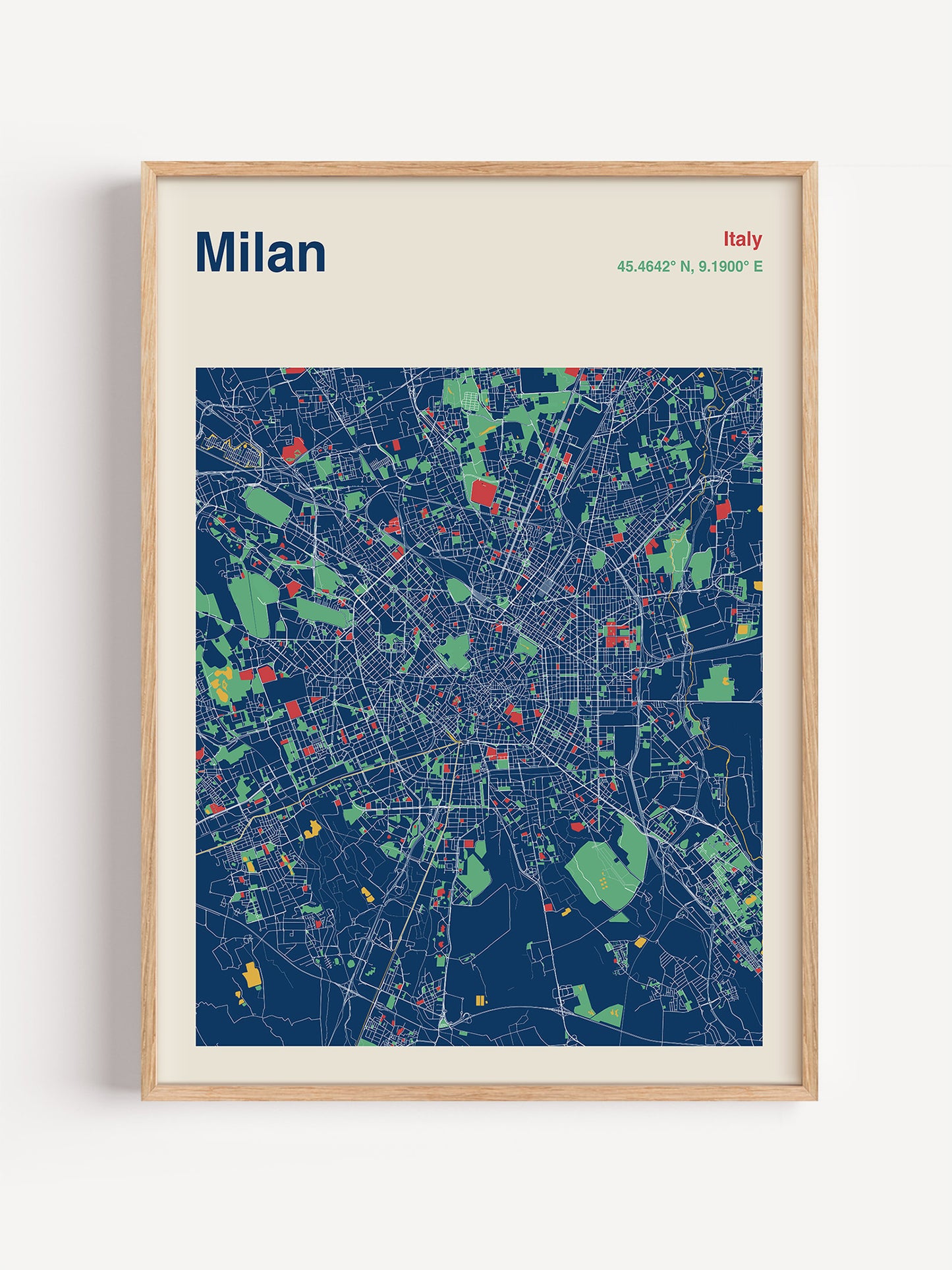Milan City Map Print