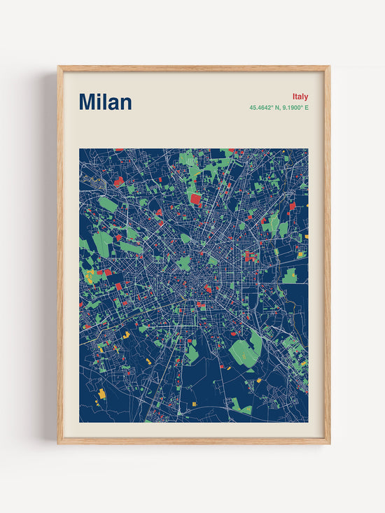 Milan City Map Print