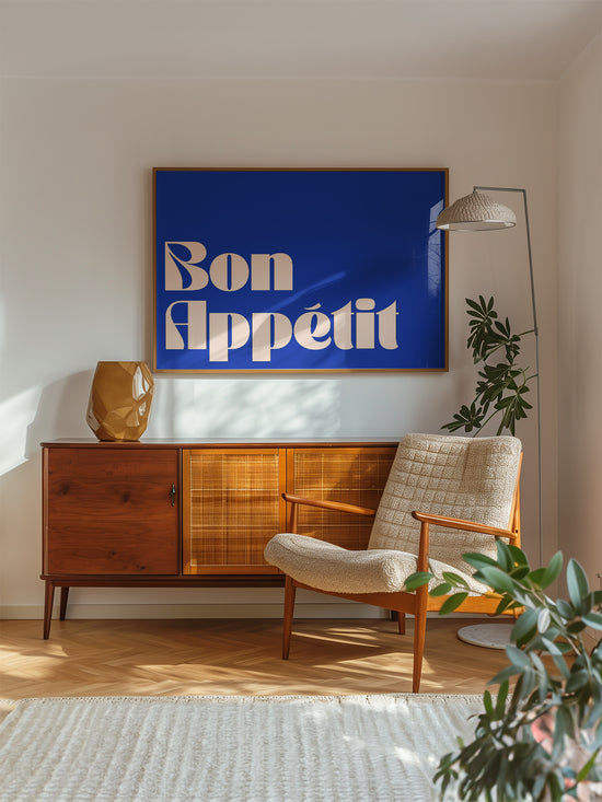 Blue Bon Appetit Poster