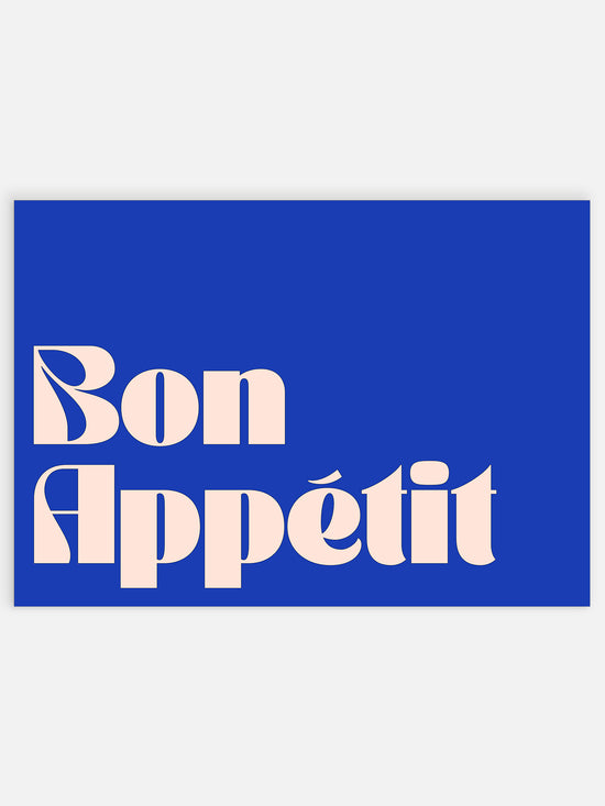 Blue Bon Appetit Poster