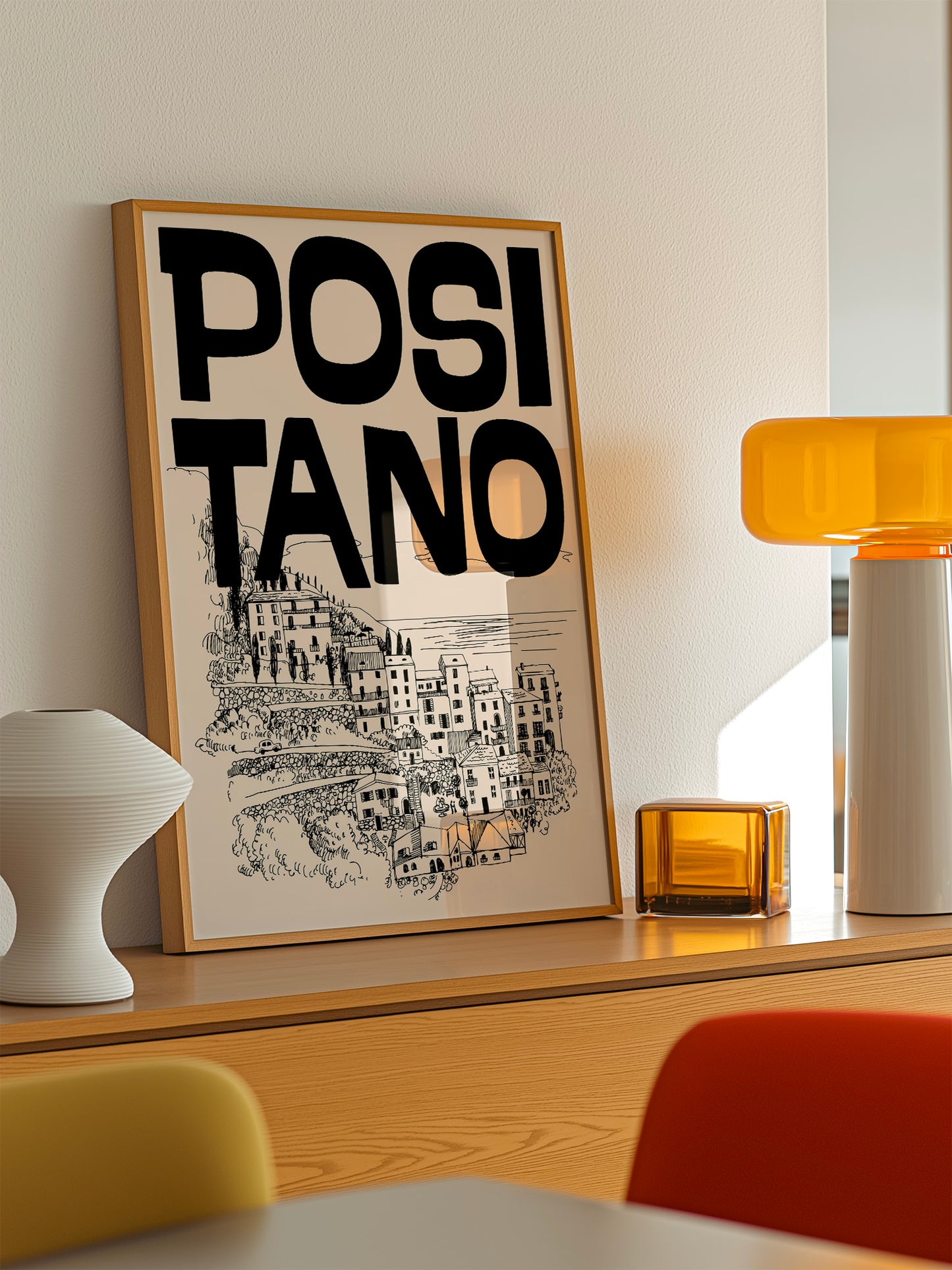 Retro Positano Poster