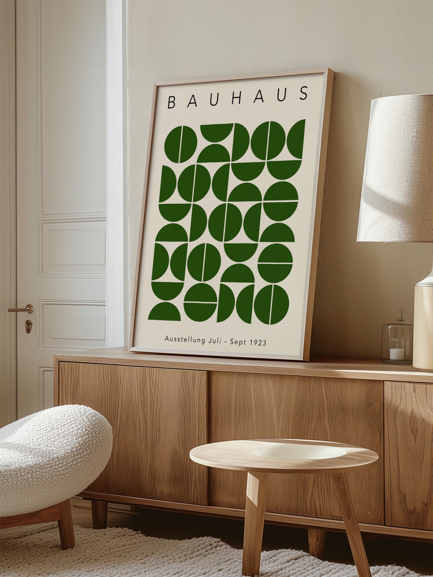 Green Semi Circles Bauhaus Poster