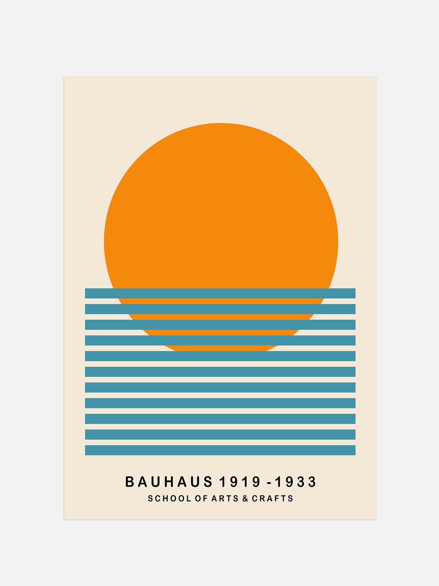 Minimal Bauhaus Sun Poster | Digital Download