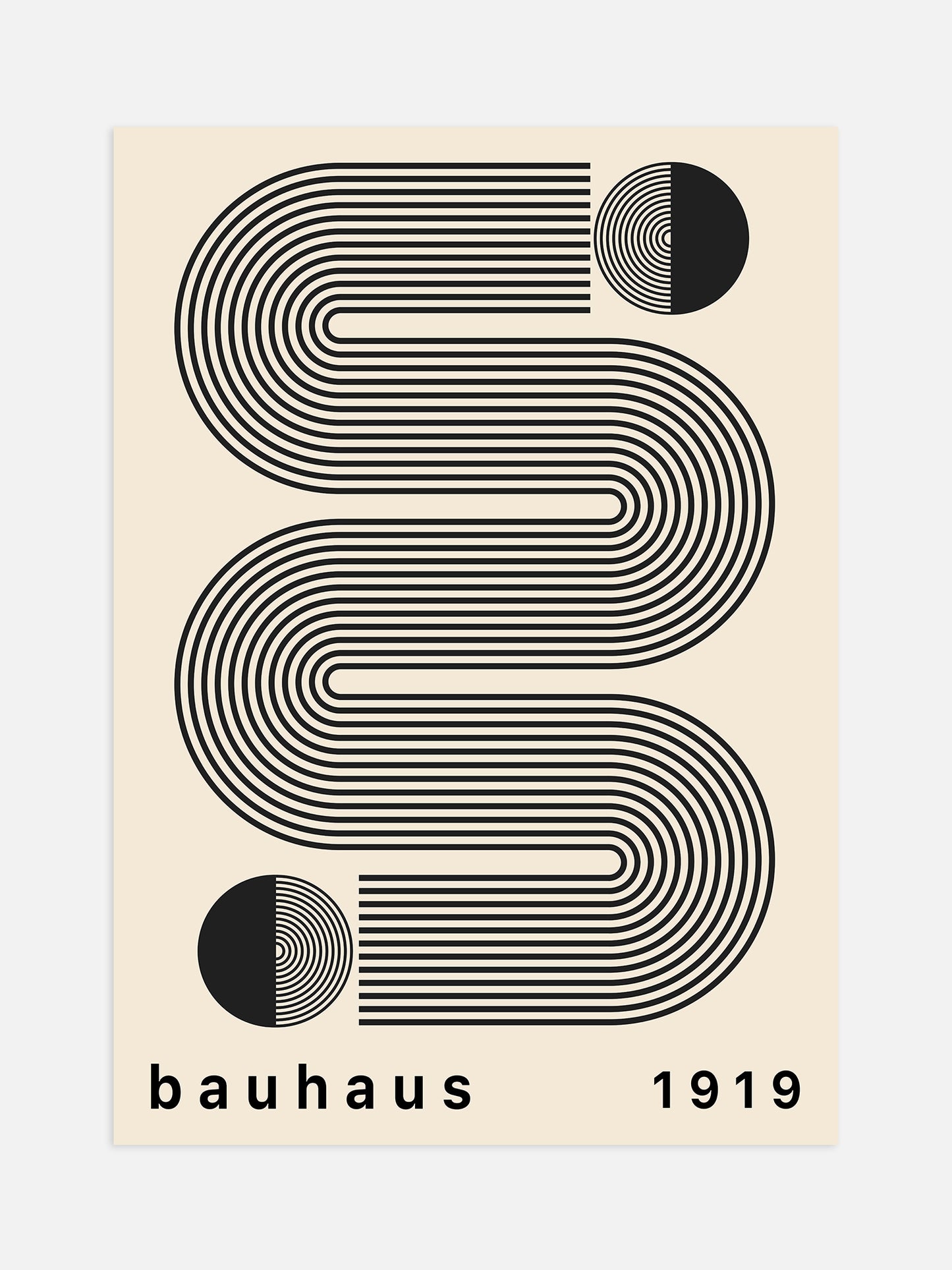 Black Geometric Bauhaus 1919 Poster