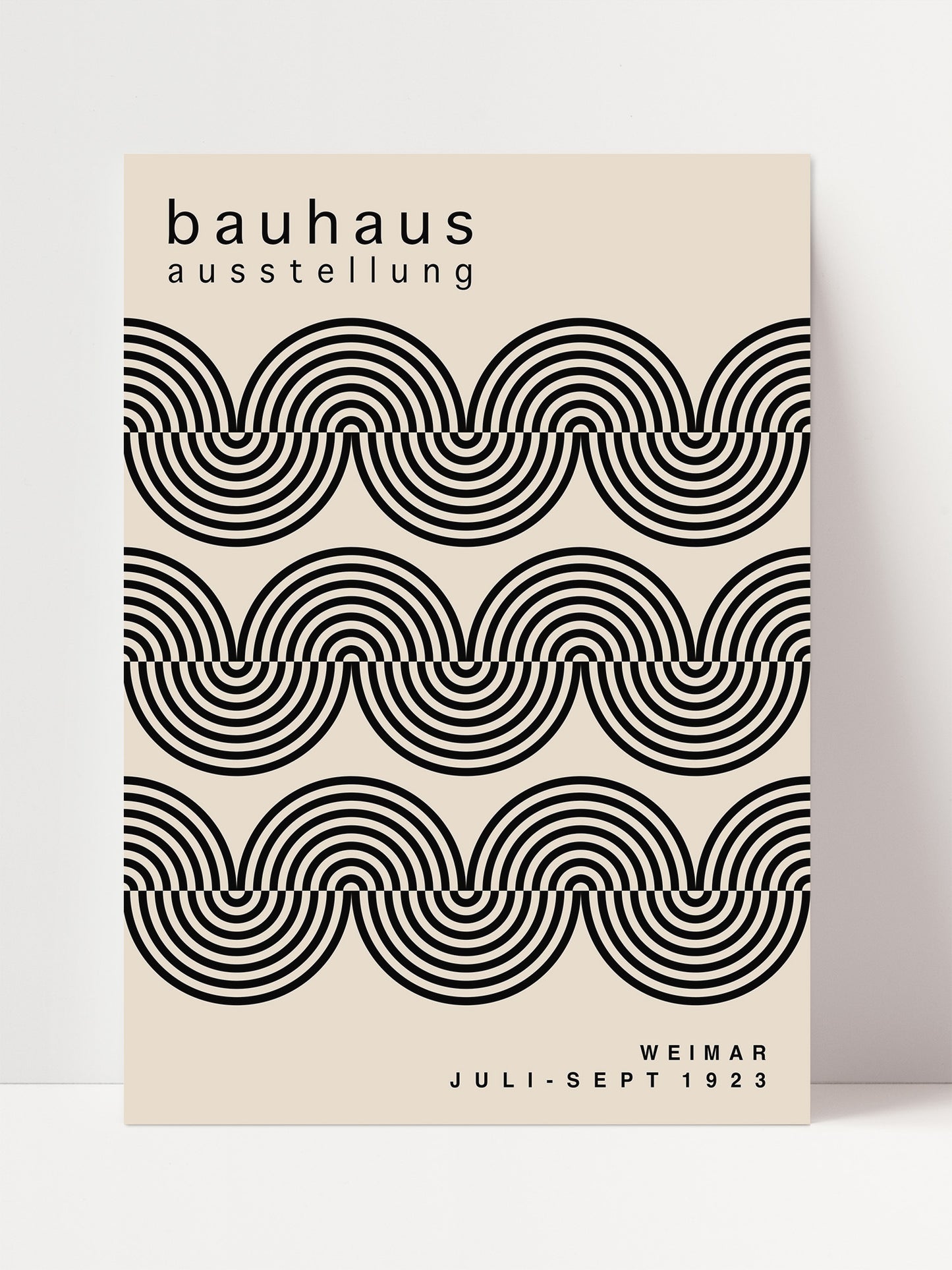 Minimalist Curved Stripes Bauhaus Print | Unframed Poster