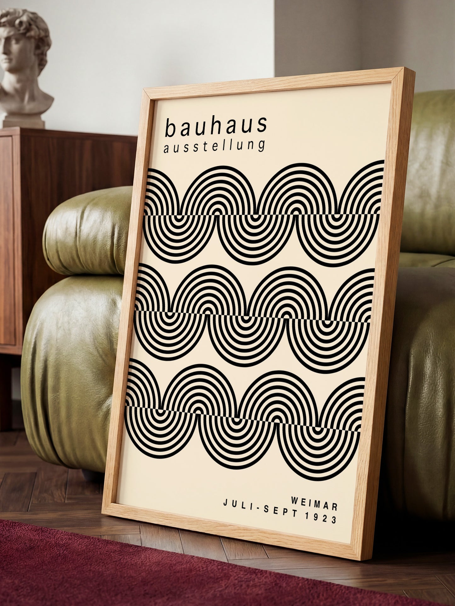 Minimalist Curved Stripes Bauhaus Print | Unframed Poster