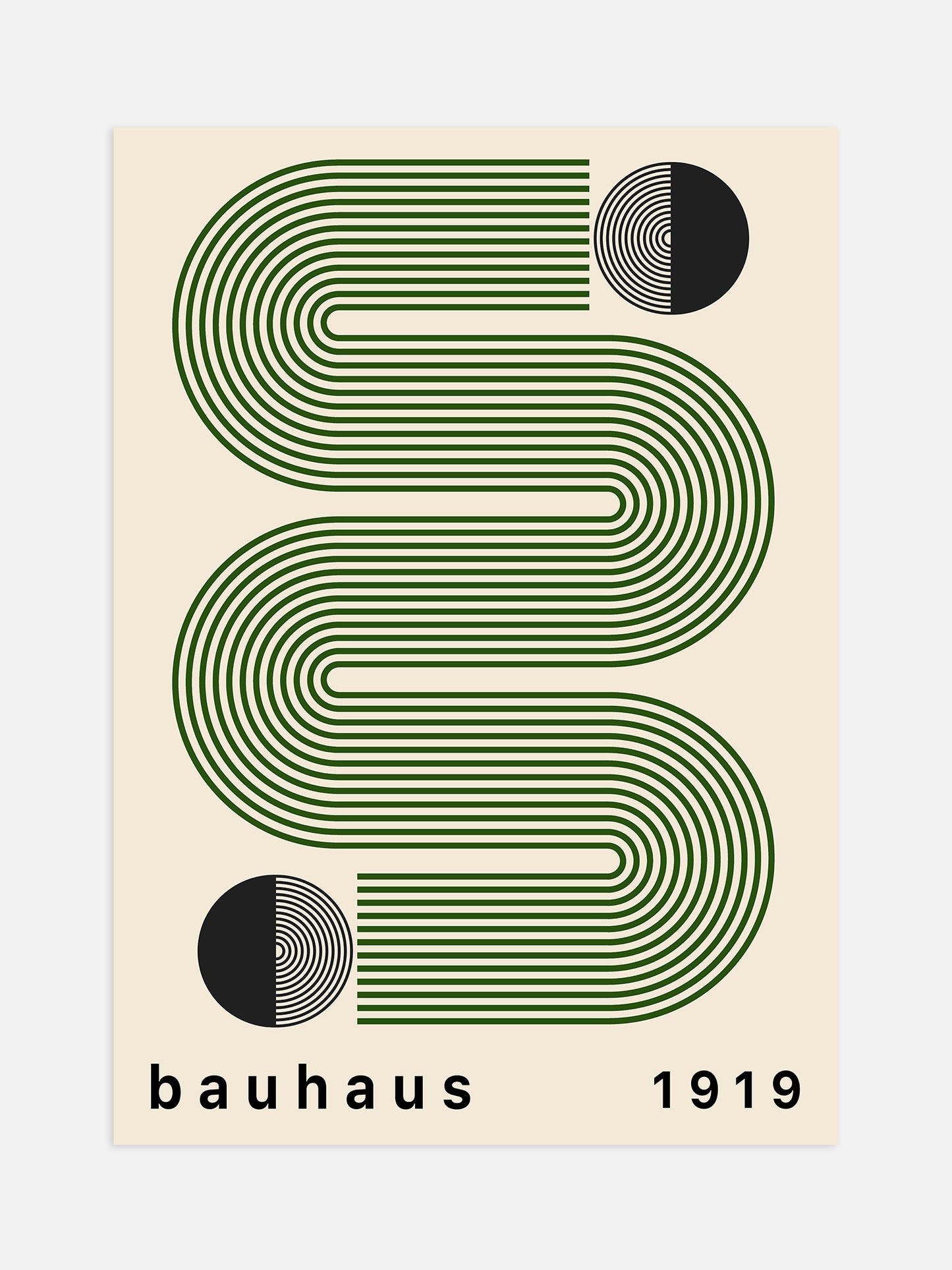 Green Lines Bauhaus Poster
