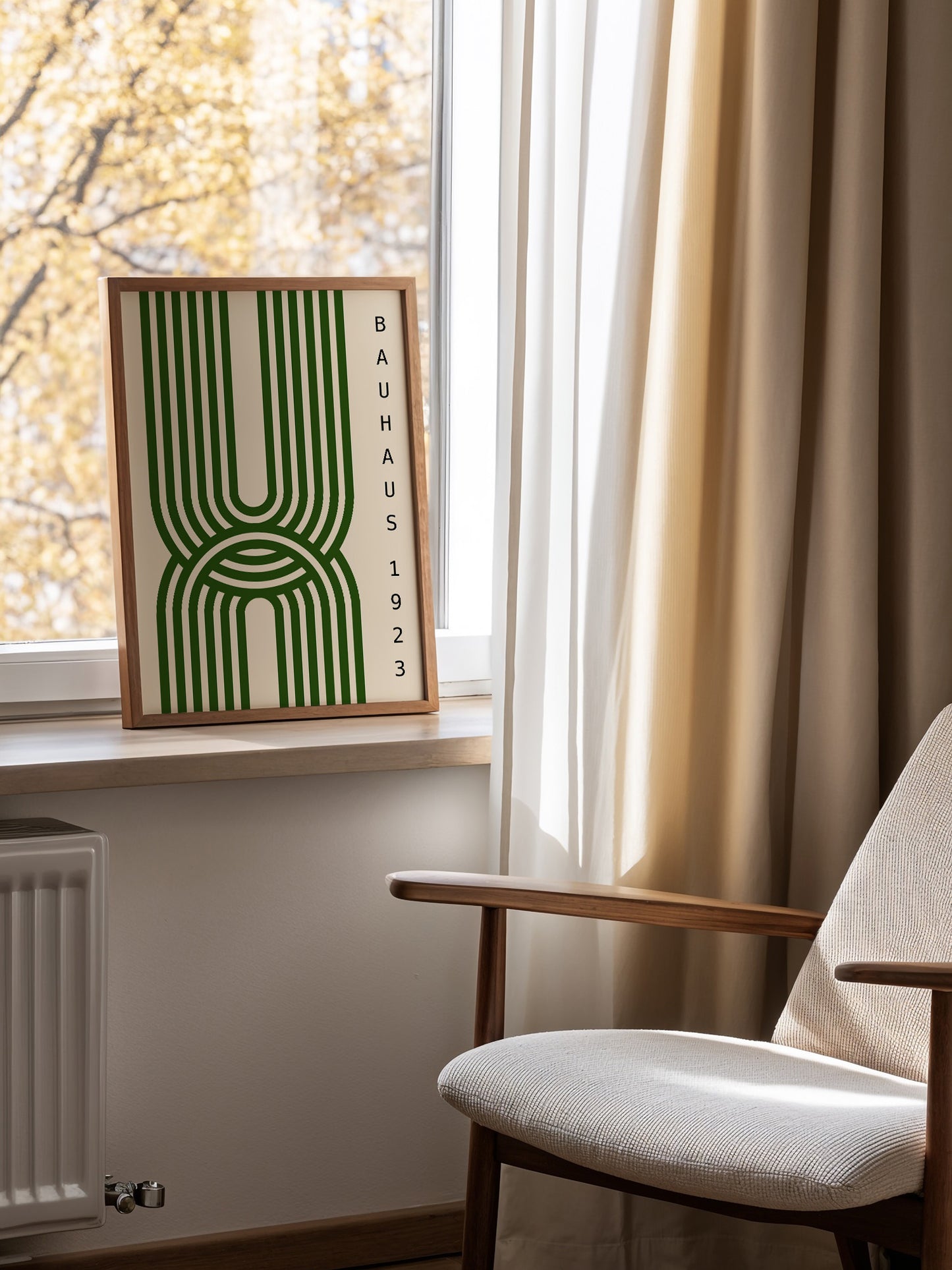 Green Geometric Bauhaus Print