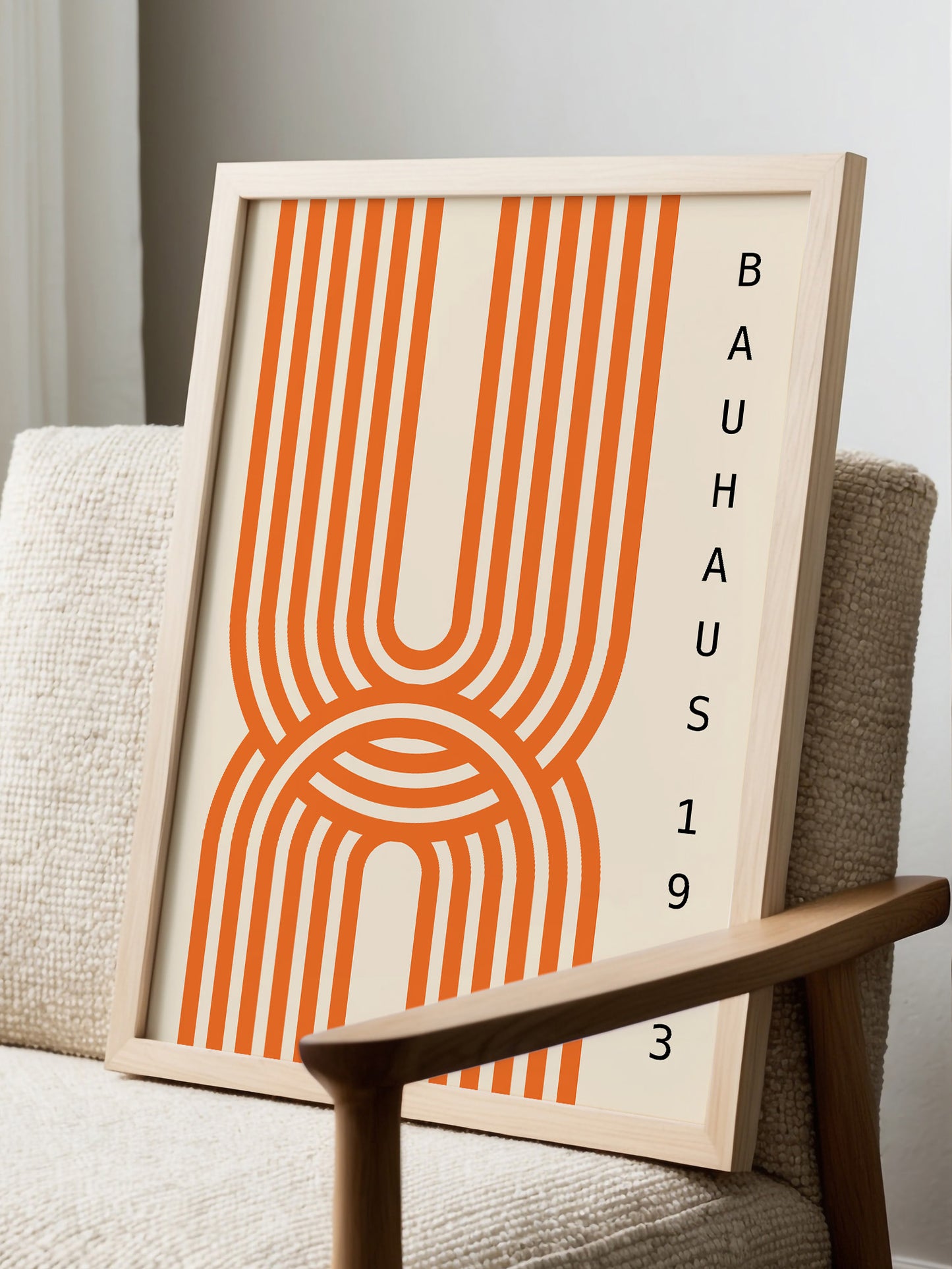 Orange Geometric Bauhaus Print