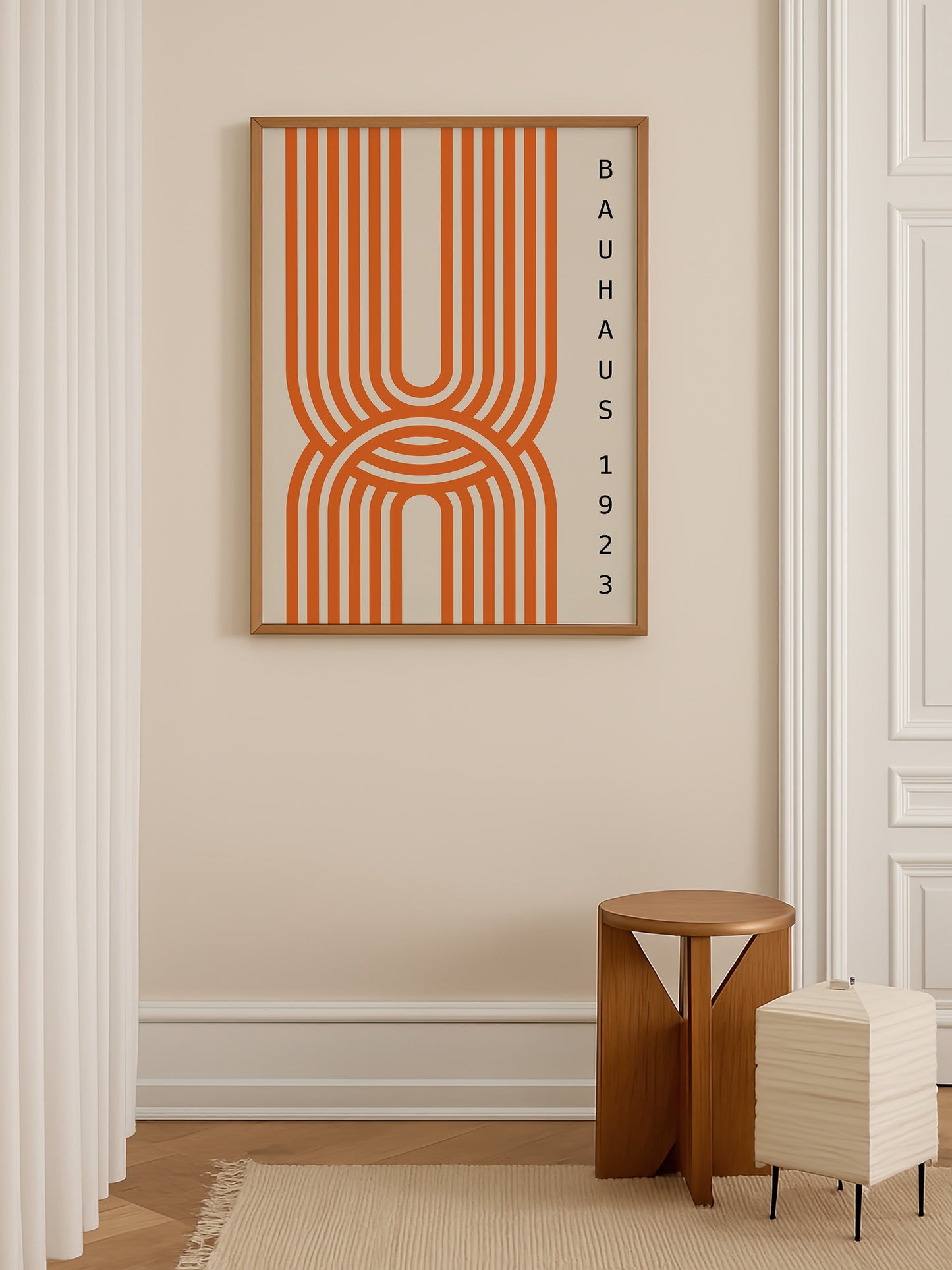 Orange Geometric Bauhaus Print