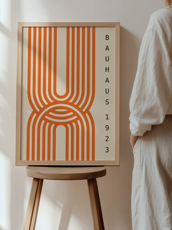 Orange Geometric Bauhaus Print