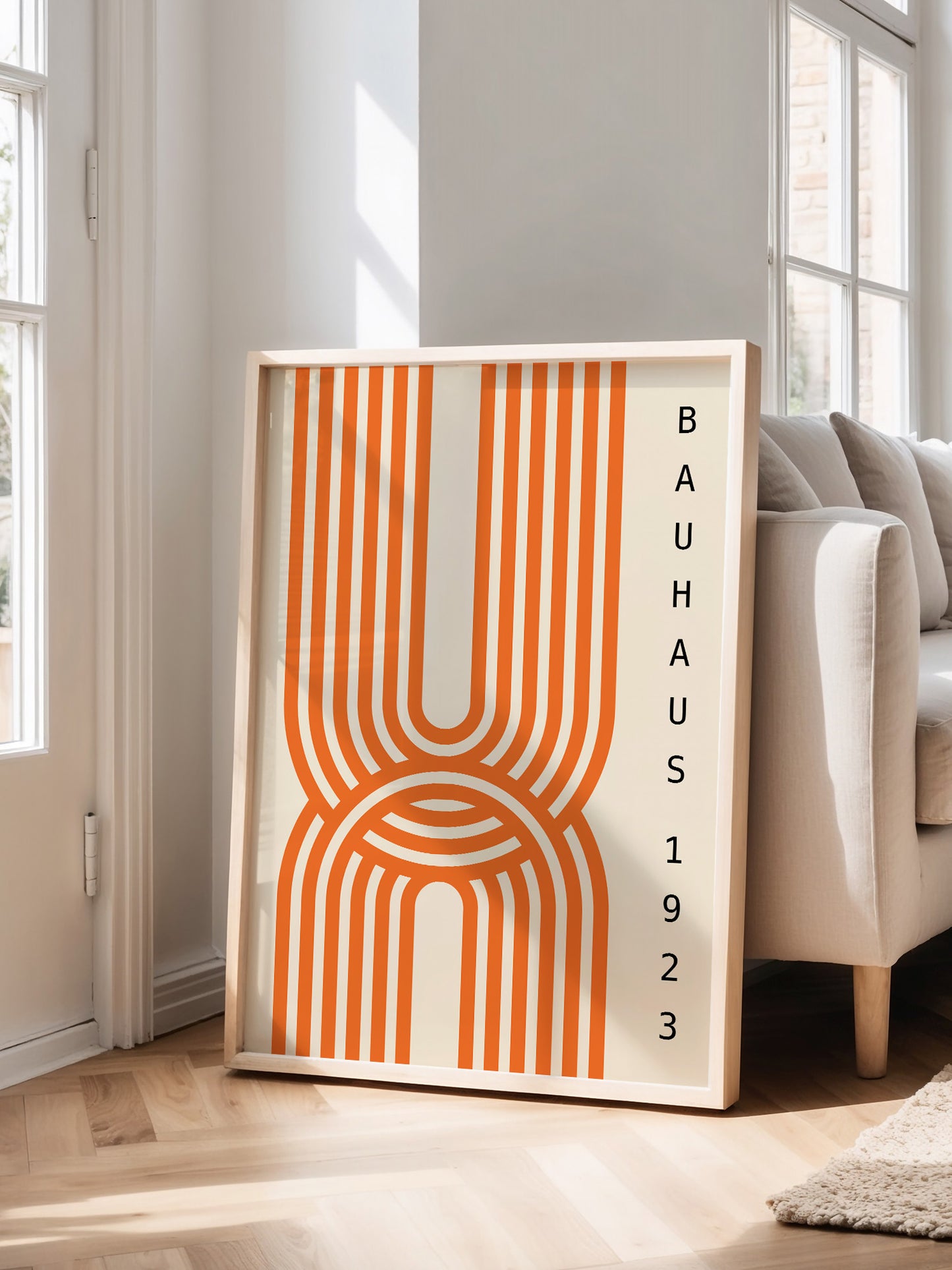 Orange Geometric Bauhaus Print