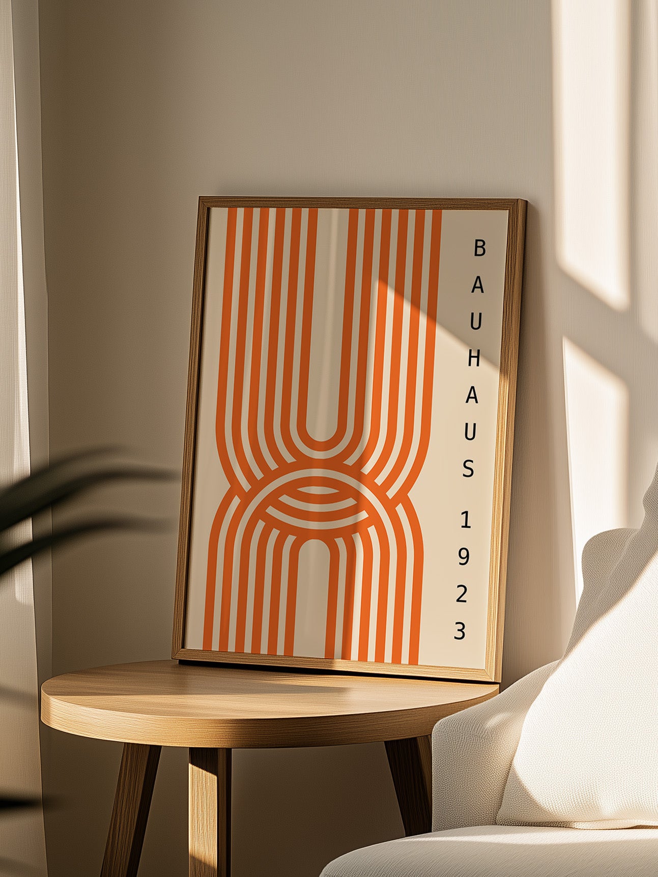 Orange Geometric Bauhaus Print
