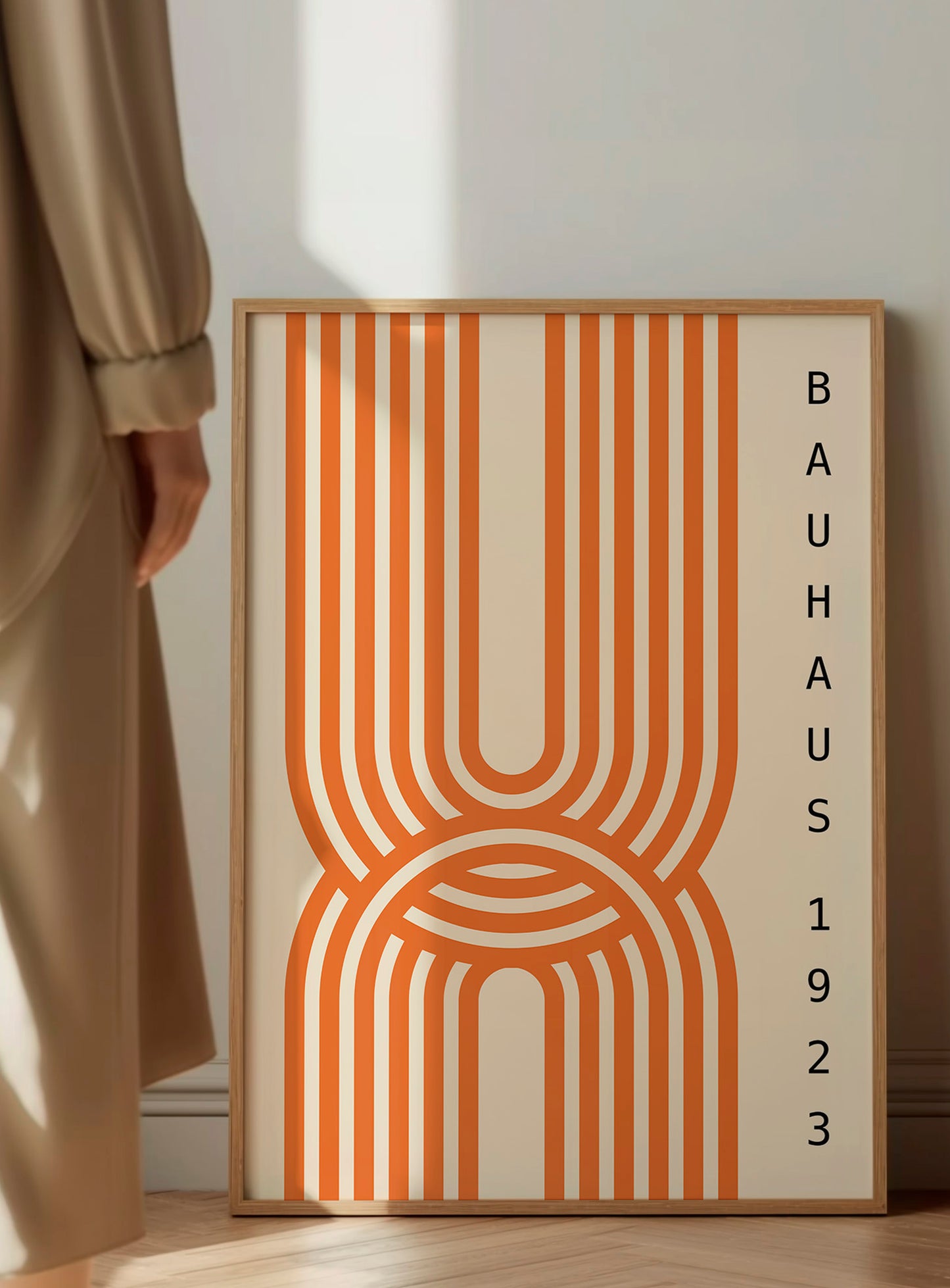 Orange Geometric Bauhaus Print
