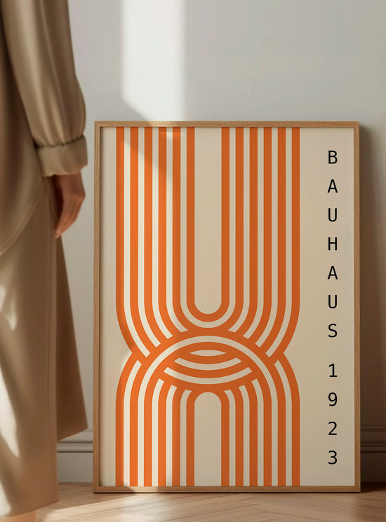 Orange Geometric Bauhaus Print