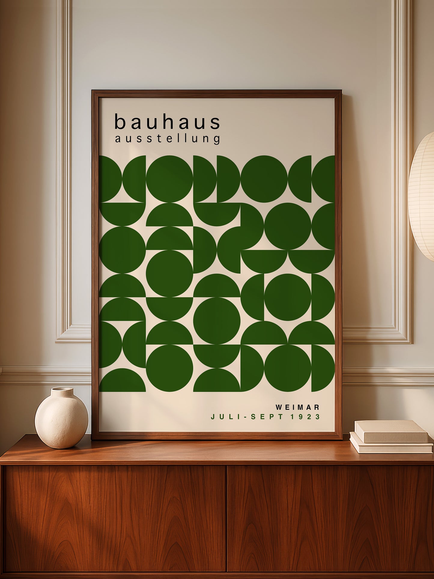 Set Of 2 Green Bauhaus Prints | Unframed Mid Century Modern Decor