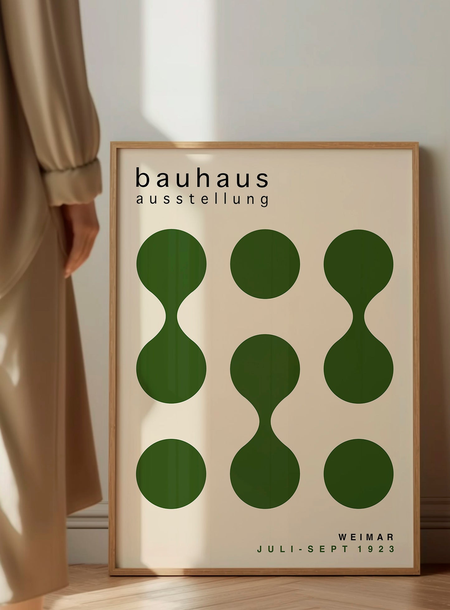 Set Of 2 Green Bauhaus Prints | Unframed Mid Century Modern Decor