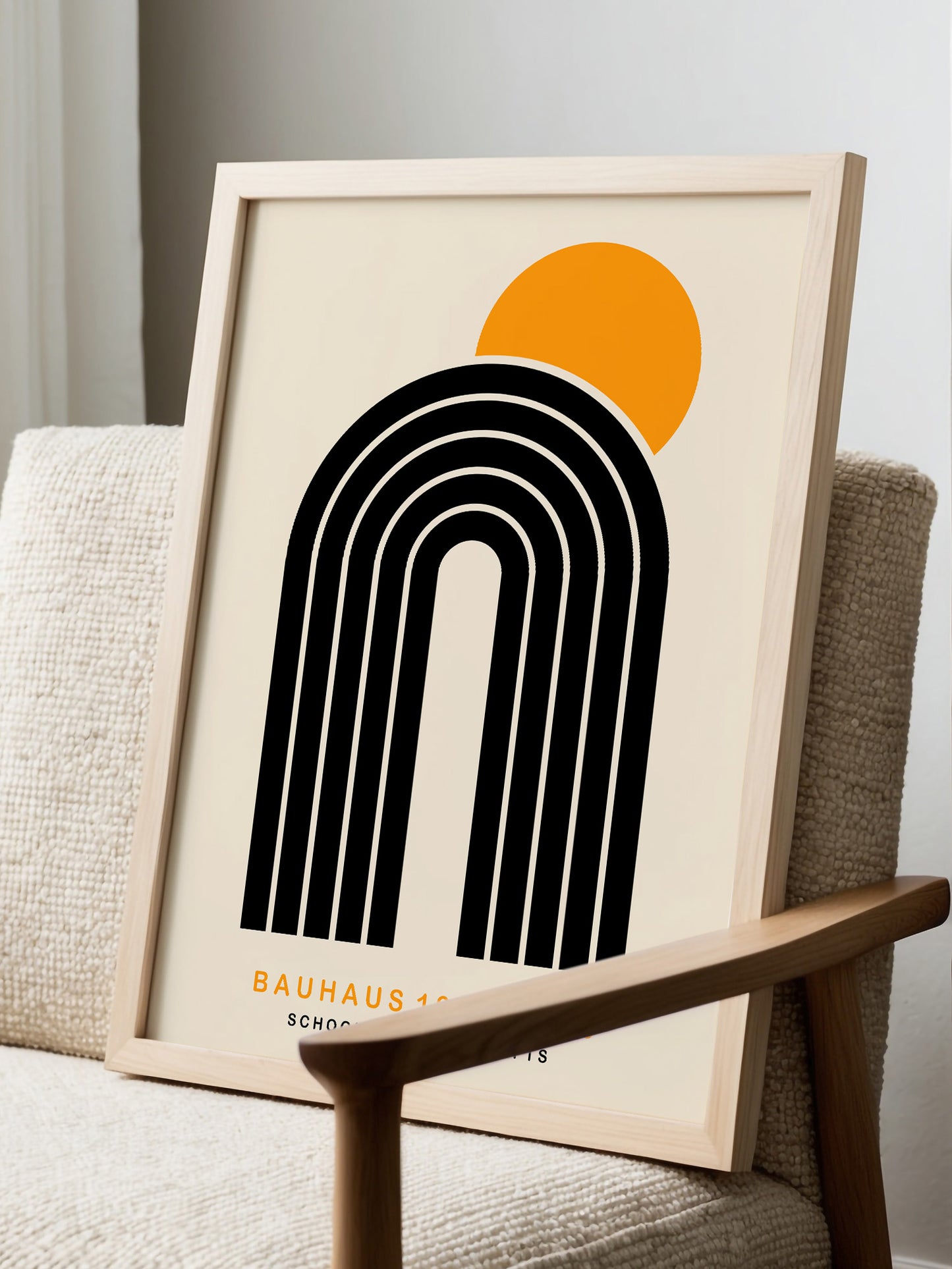 Set Of 3 Yellow Bauhaus Prints