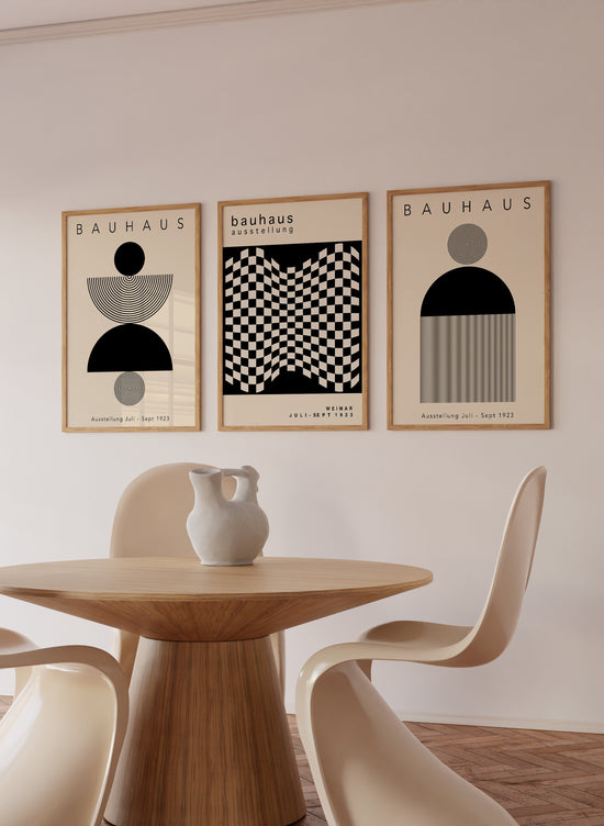 Set Of 3 Minimalist Bauhaus Posters