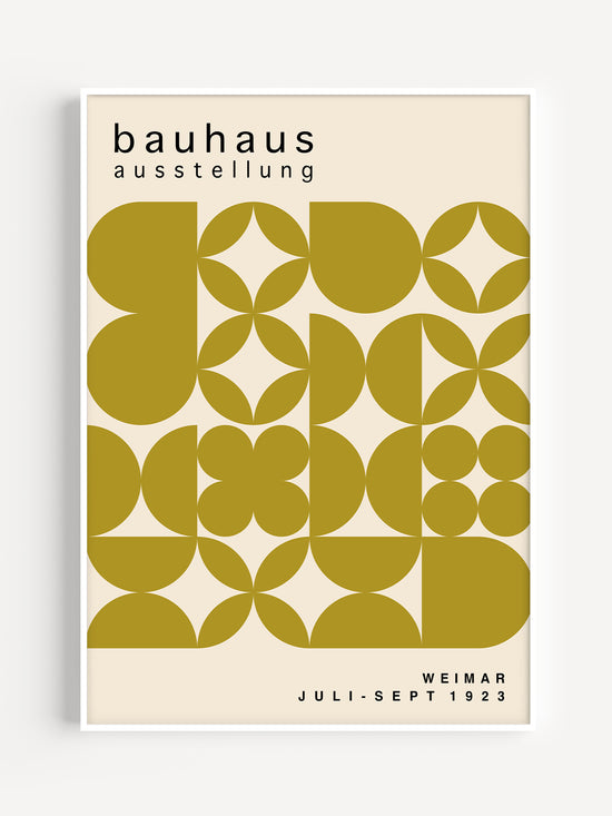 Olive Geometric Bauhaus Print