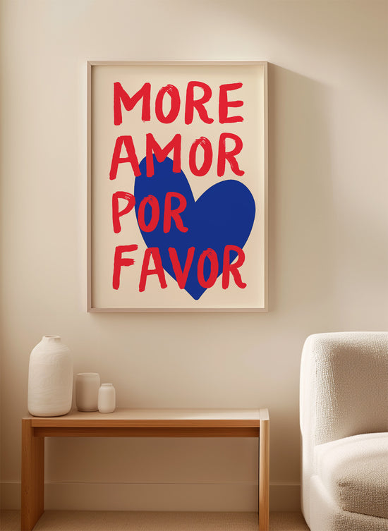 Red And Blue More Amor Print