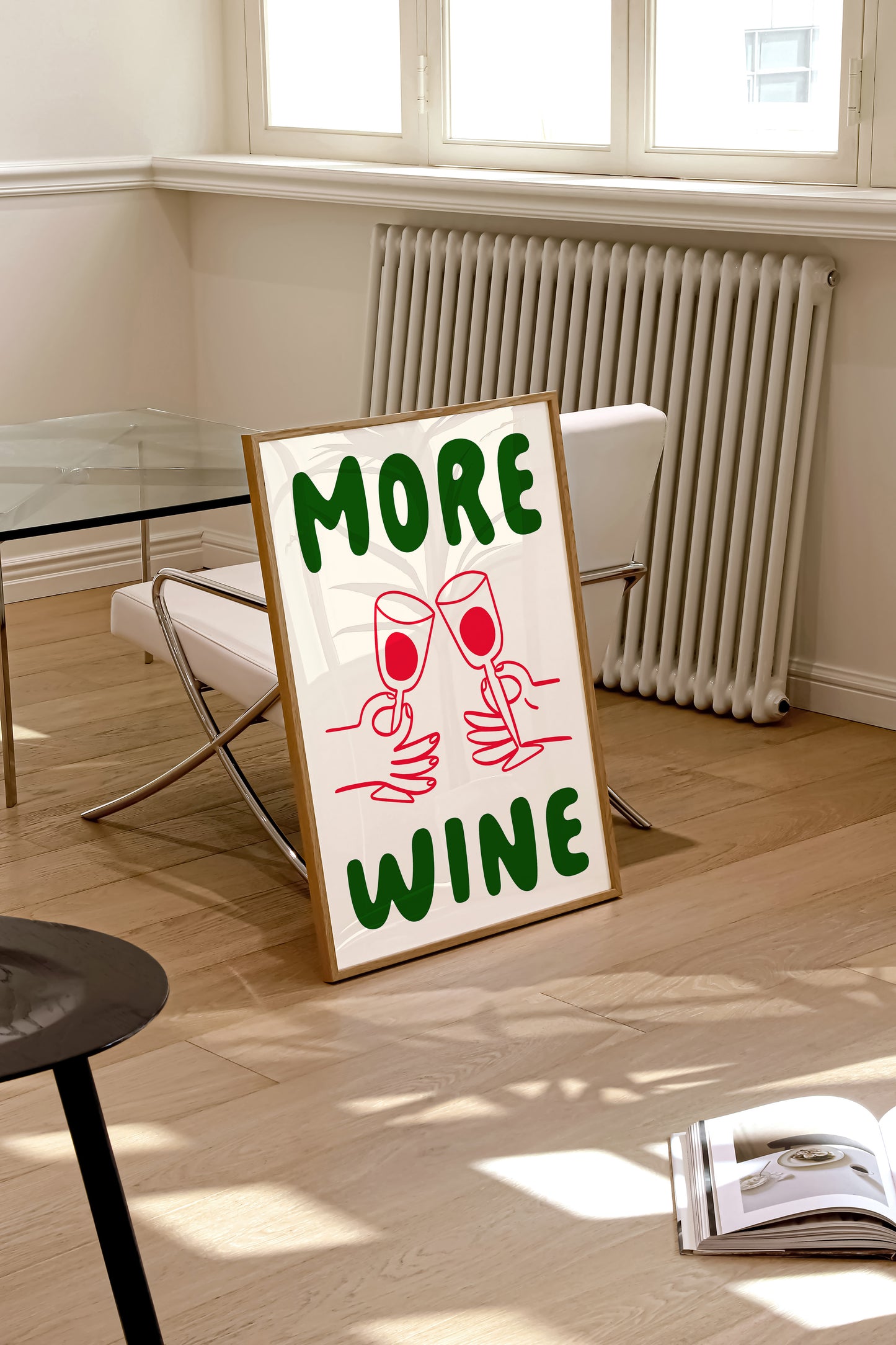 Retro More Wine Print