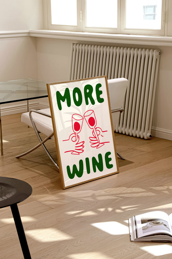 Retro More Wine Print