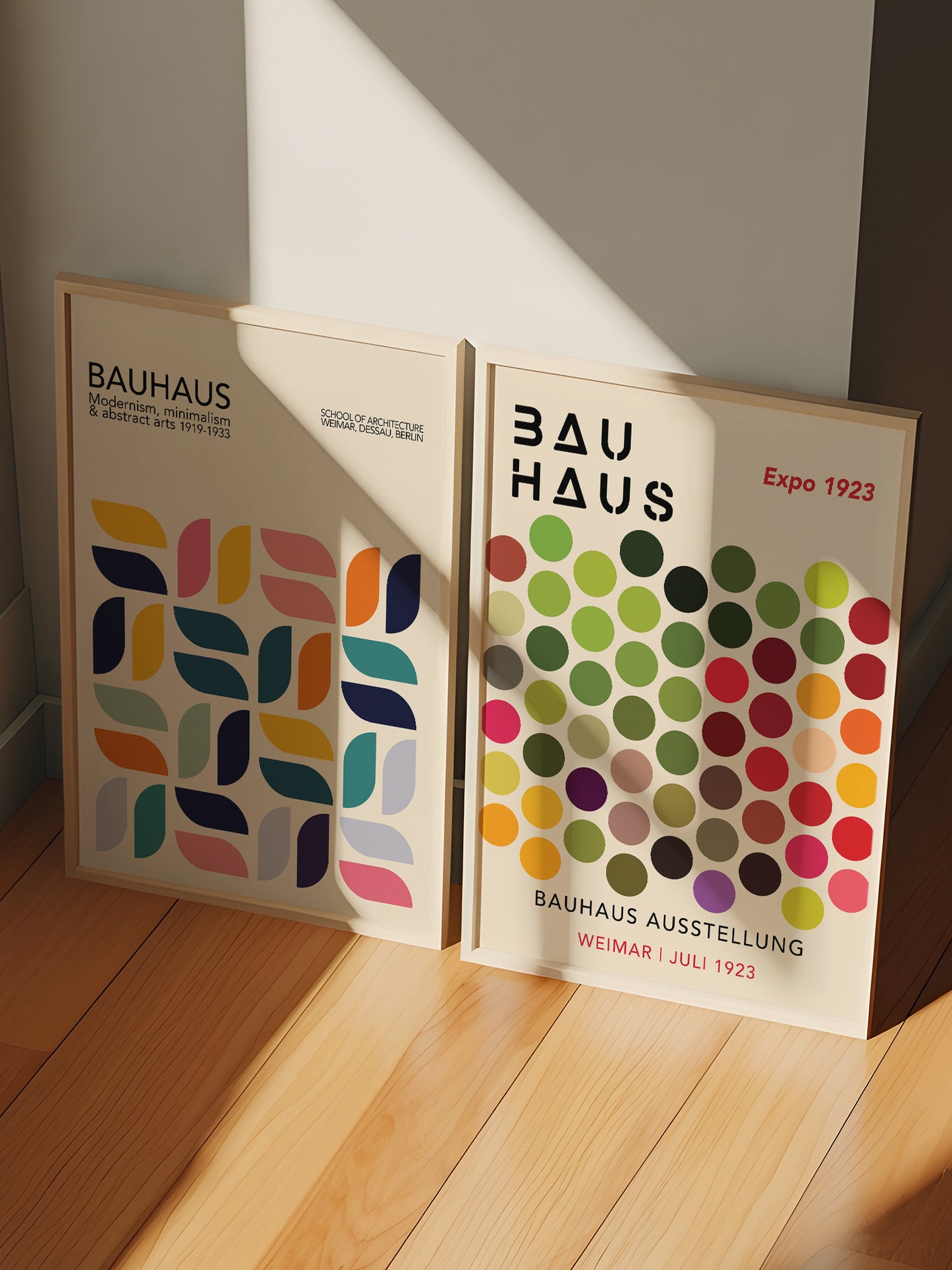 Set Of 2 Colourful Bauhaus Prints | Unframed Mid Century Modern Decor