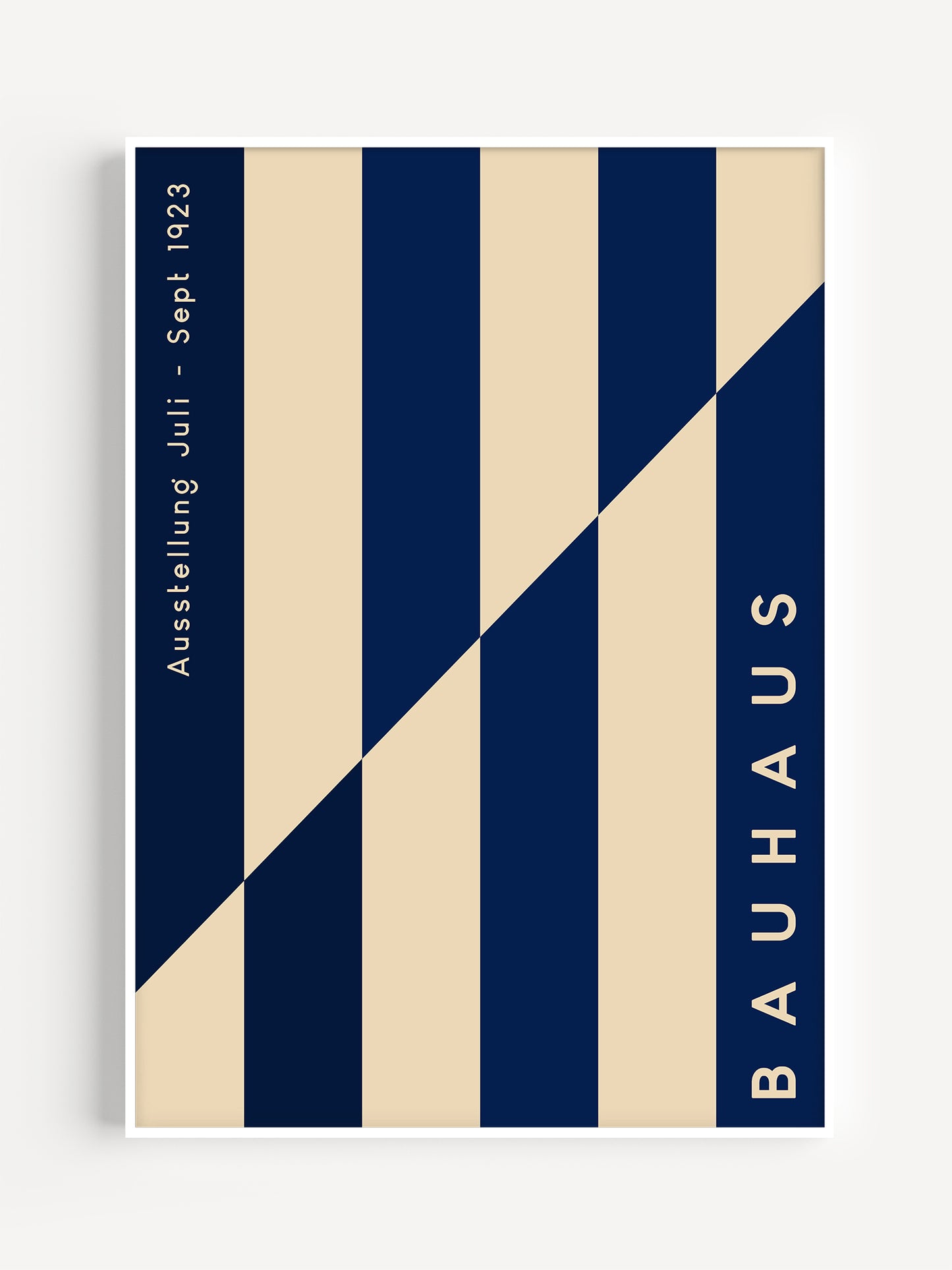 Navy And Beige Stripes Bauhaus Print