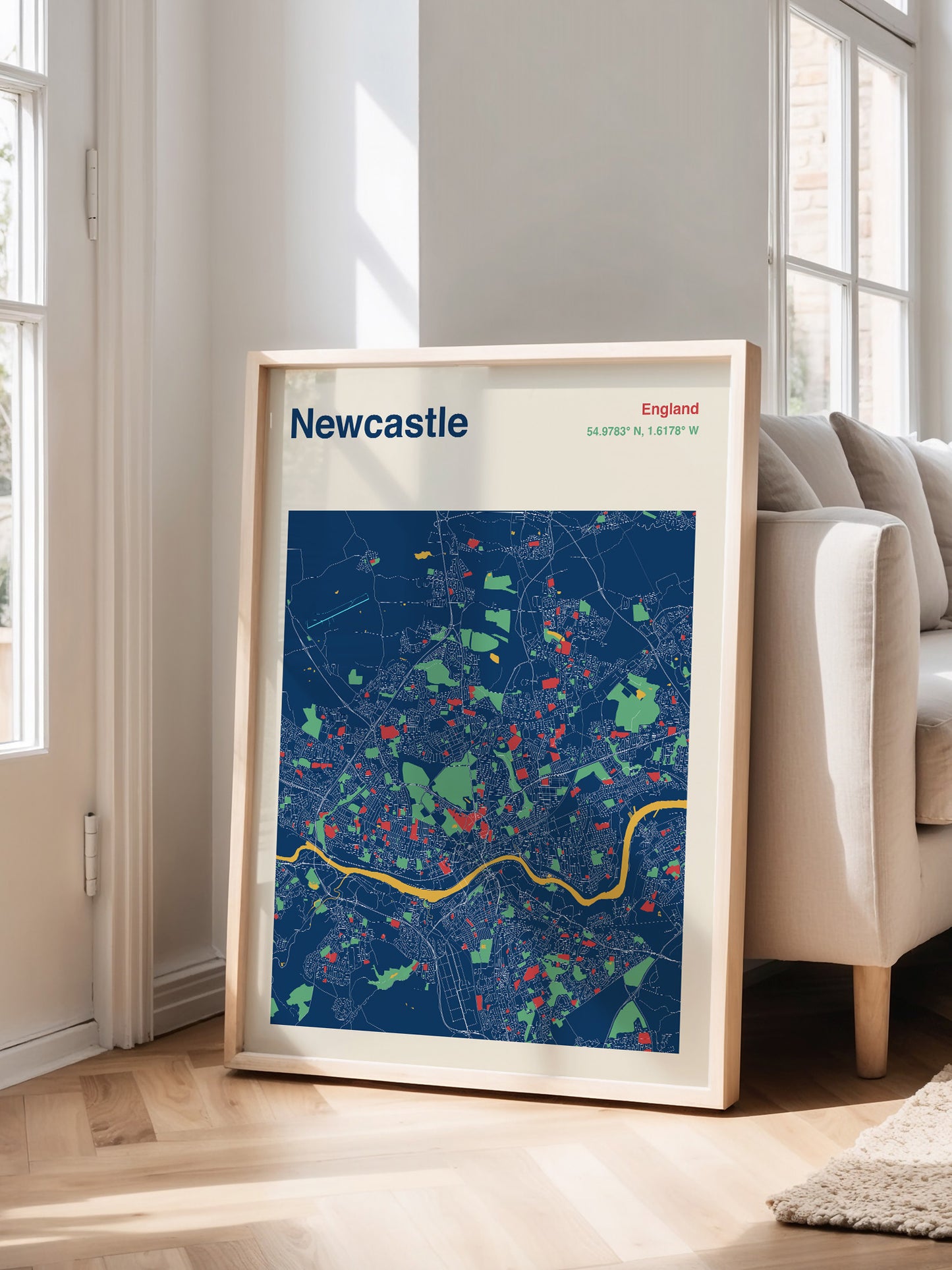 Newcastle Map Print