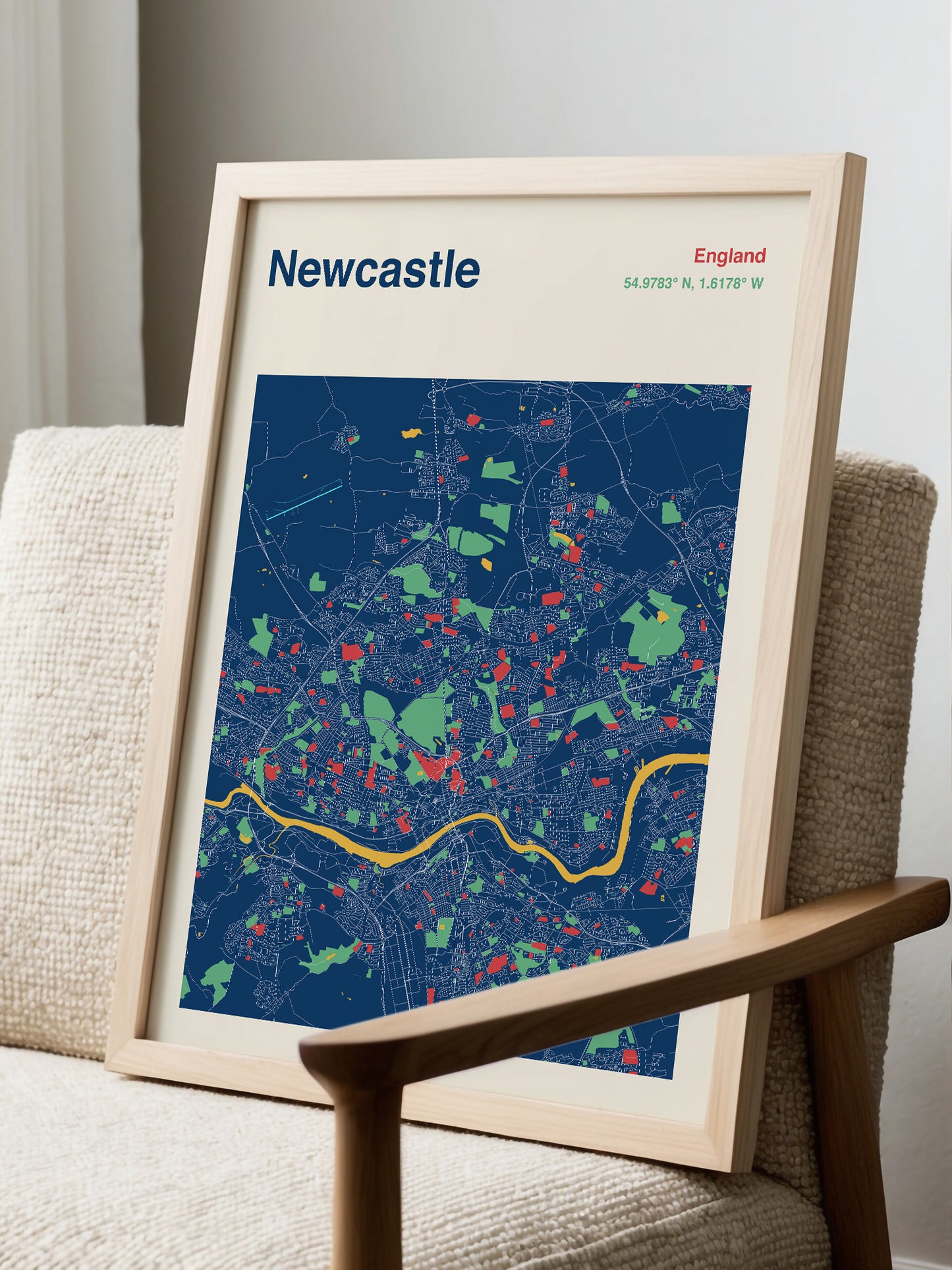 Newcastle Map Print